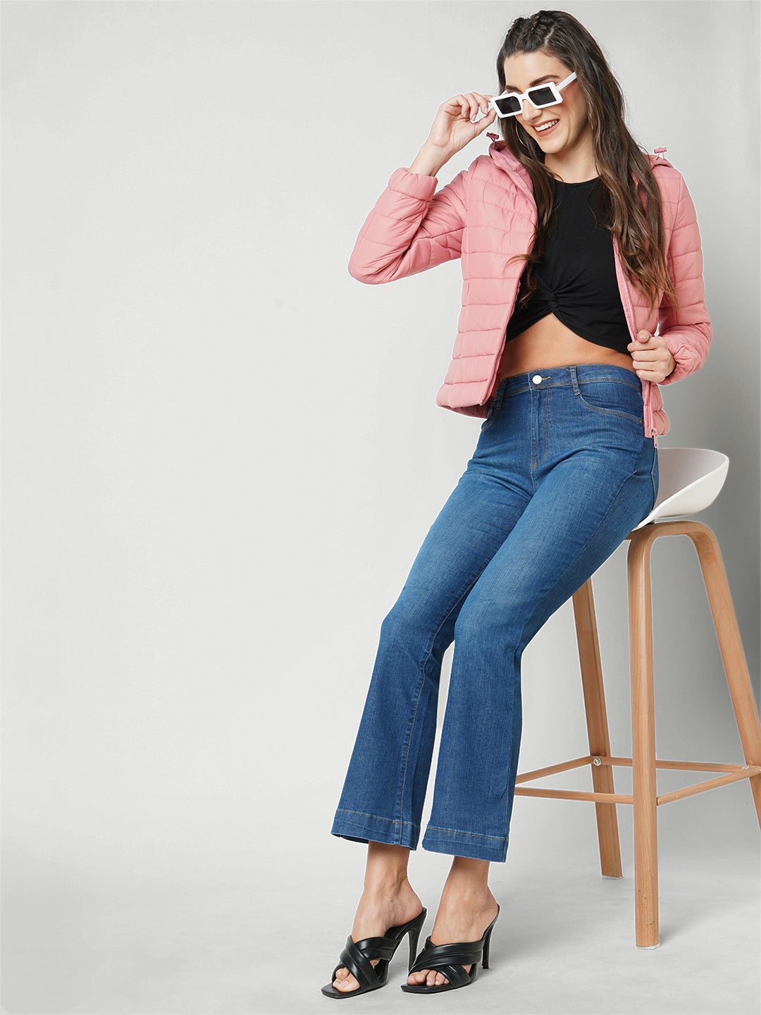Women Rose Pink Winter Jacket