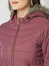 Women Maroon Solid Full Length Jackets & Shrugs