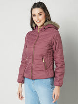 Women Maroon Solid Full Length Jackets & Shrugs