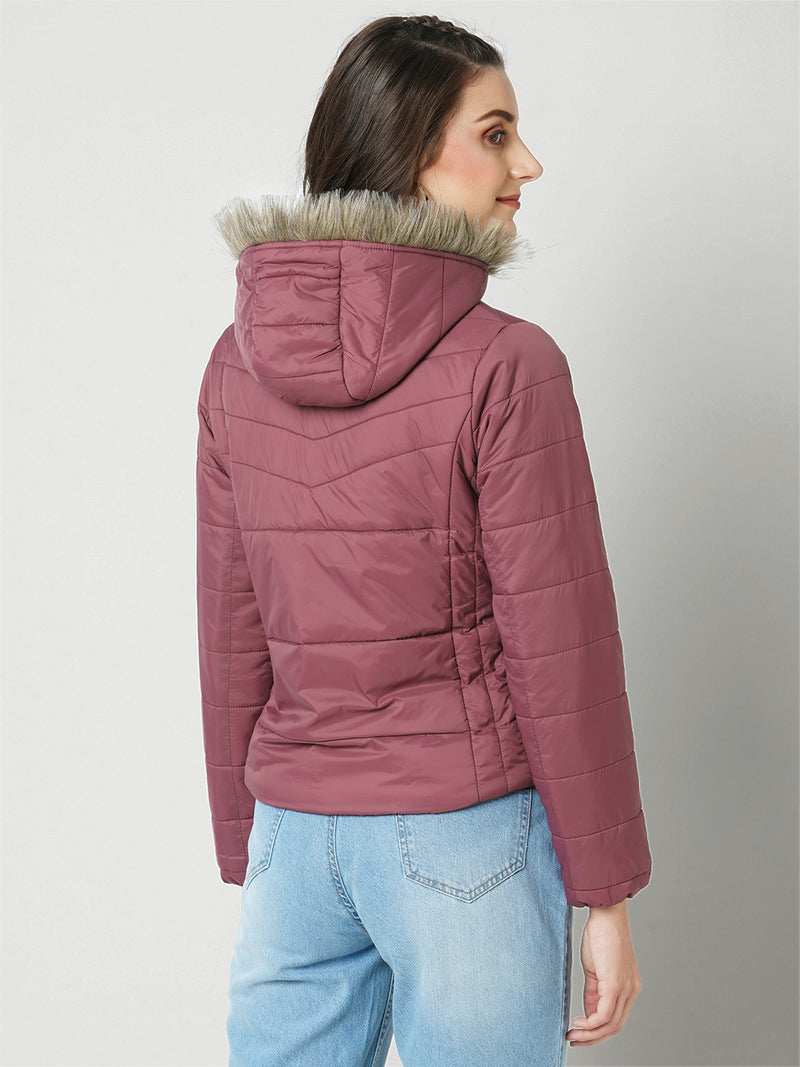 Women Maroon Solid Full Length Jackets & Shrugs