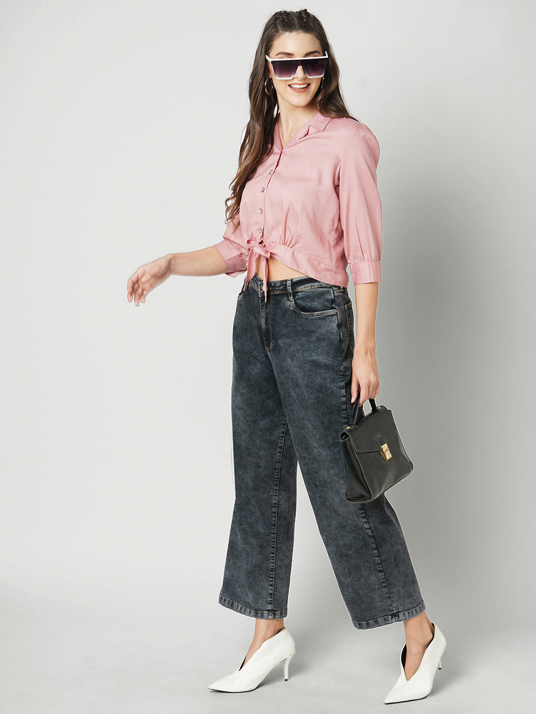 Women Blush Pink Slim Shirt