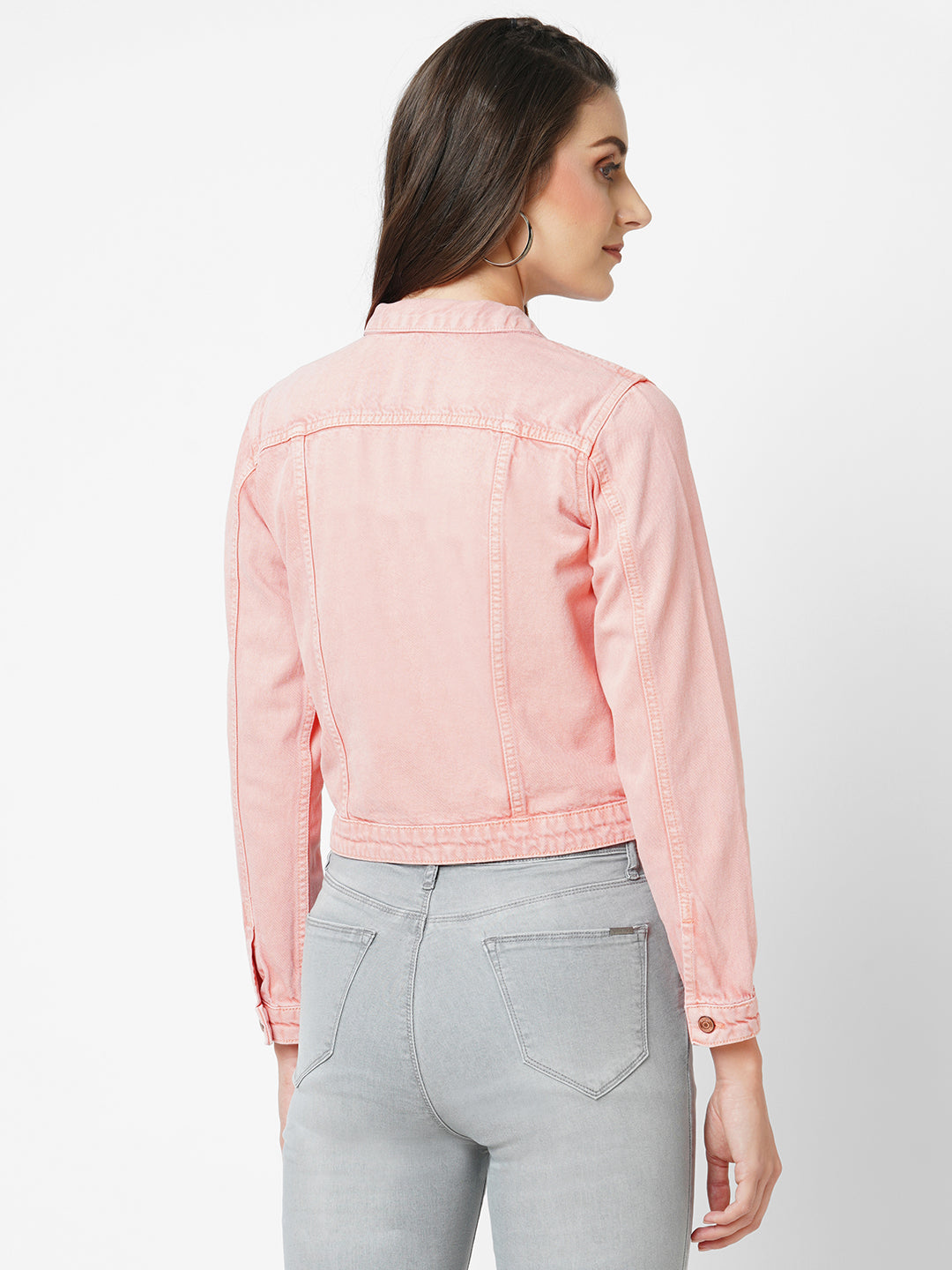 Women Blush Pink Slim Fit Jacket