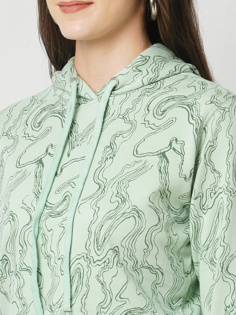 Women Light Olive Printed Full Length Shirts