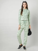 Women Light Olive Printed Full Length Shirts