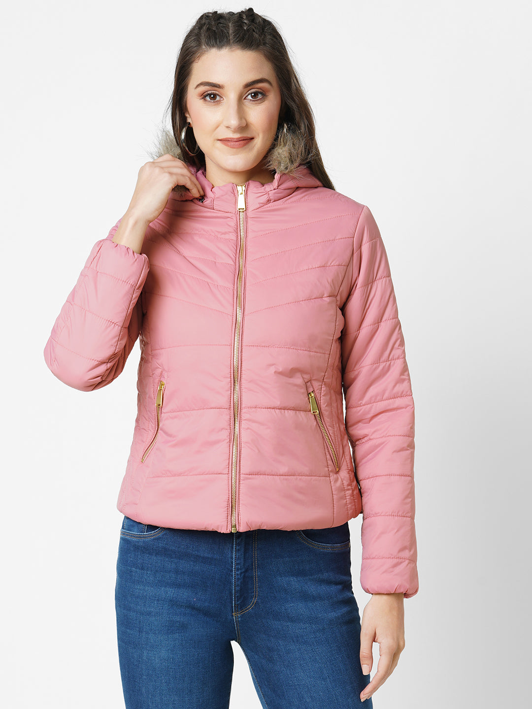 Women Blush Pink Winter Jacket