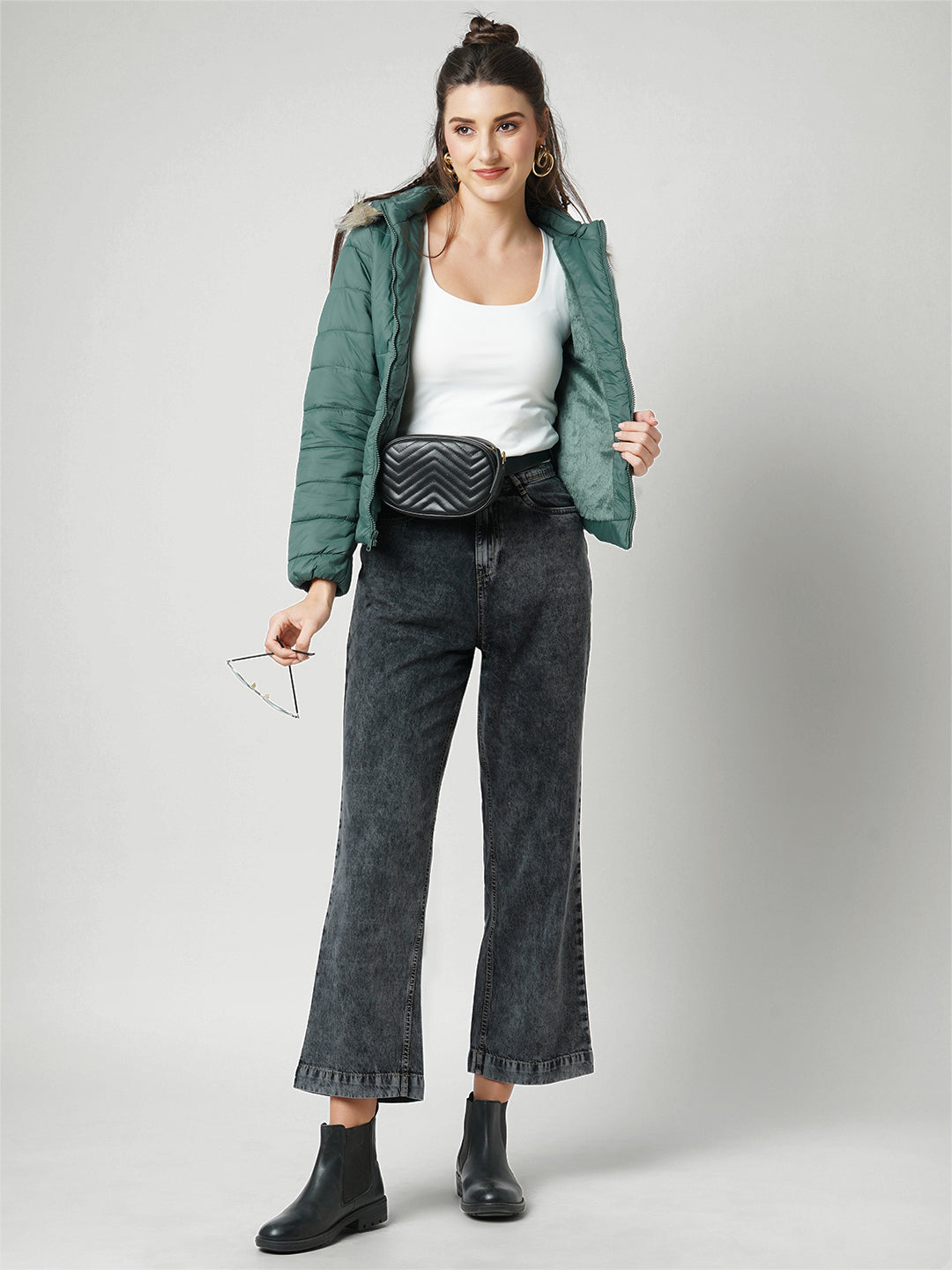 Women Petrol Winter Jacket
