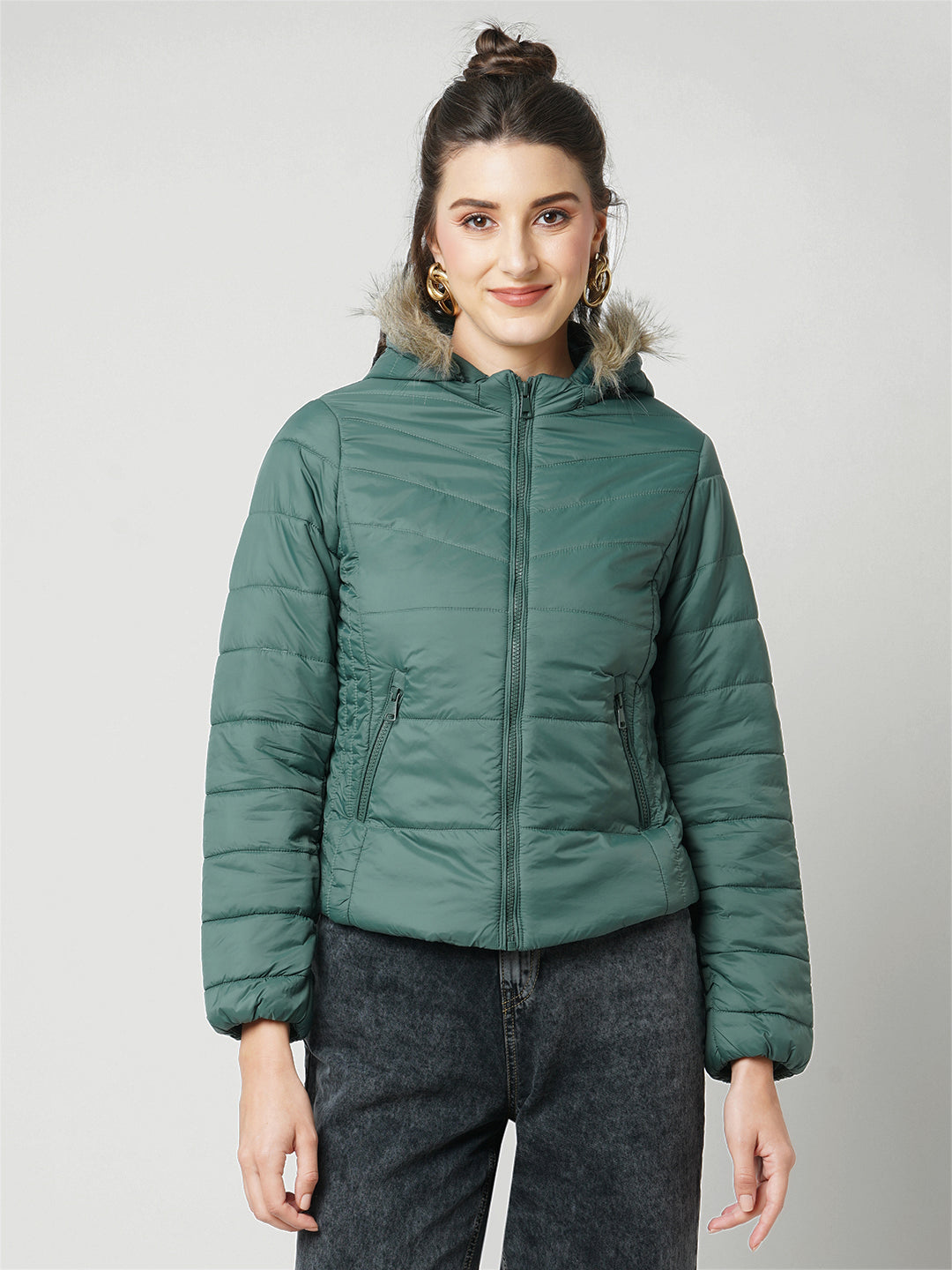 Women Petrol Winter Jacket