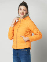 Women Honey Mustard Solid Full Length Jackets & Shrugs
