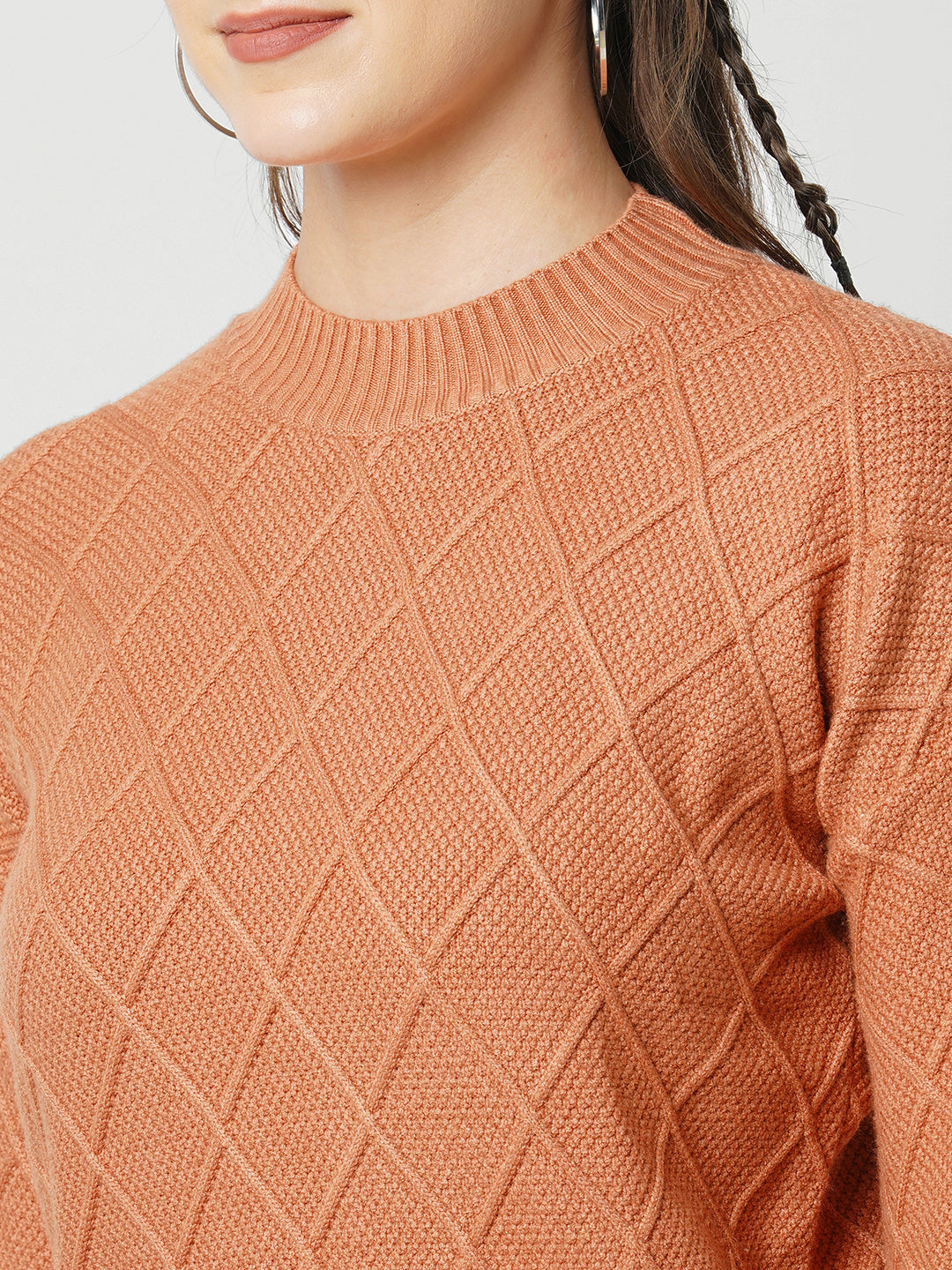 Women Rust Slim Sweater