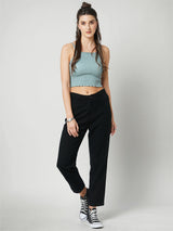 Women Black High Rise Mom Fit
