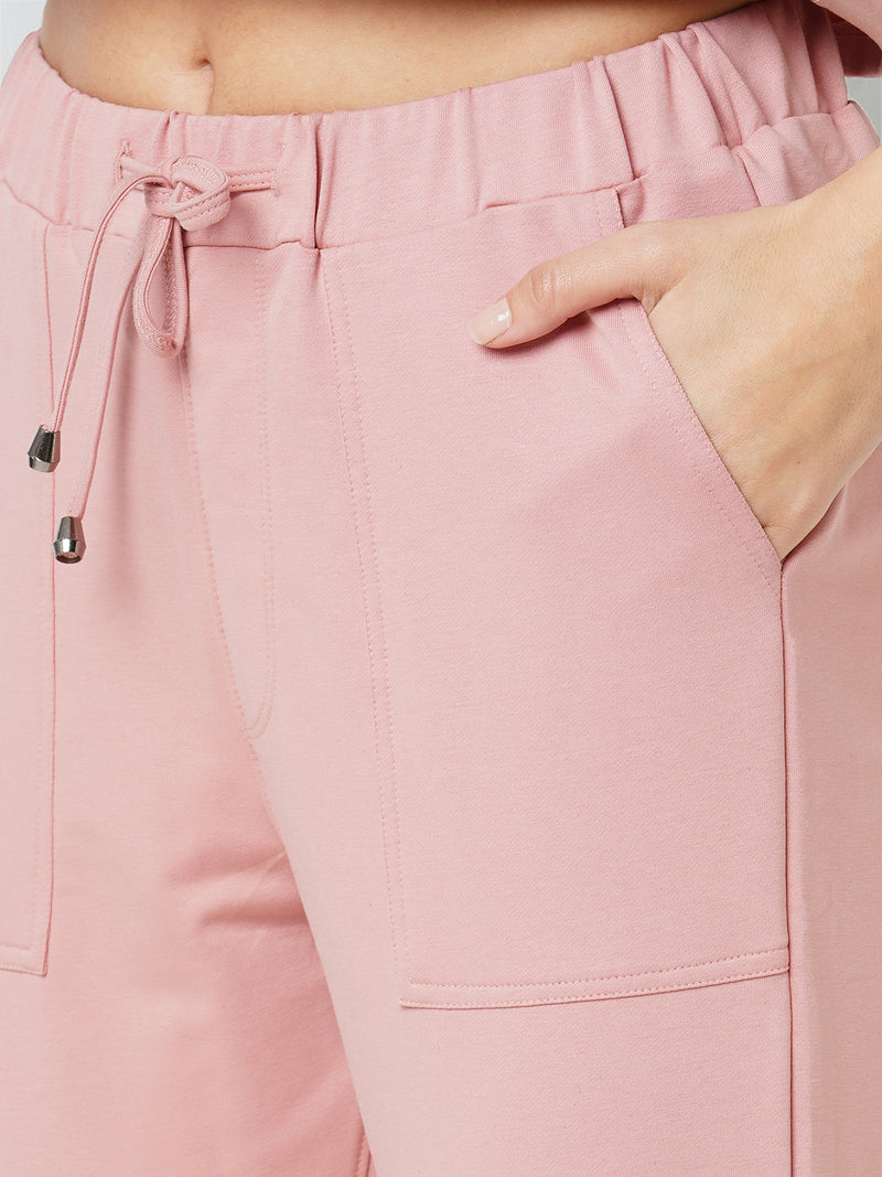 Women Pink High Rise Athleisure Jogger