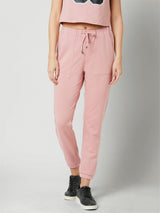 Women Pink High Rise Athleisure Jogger