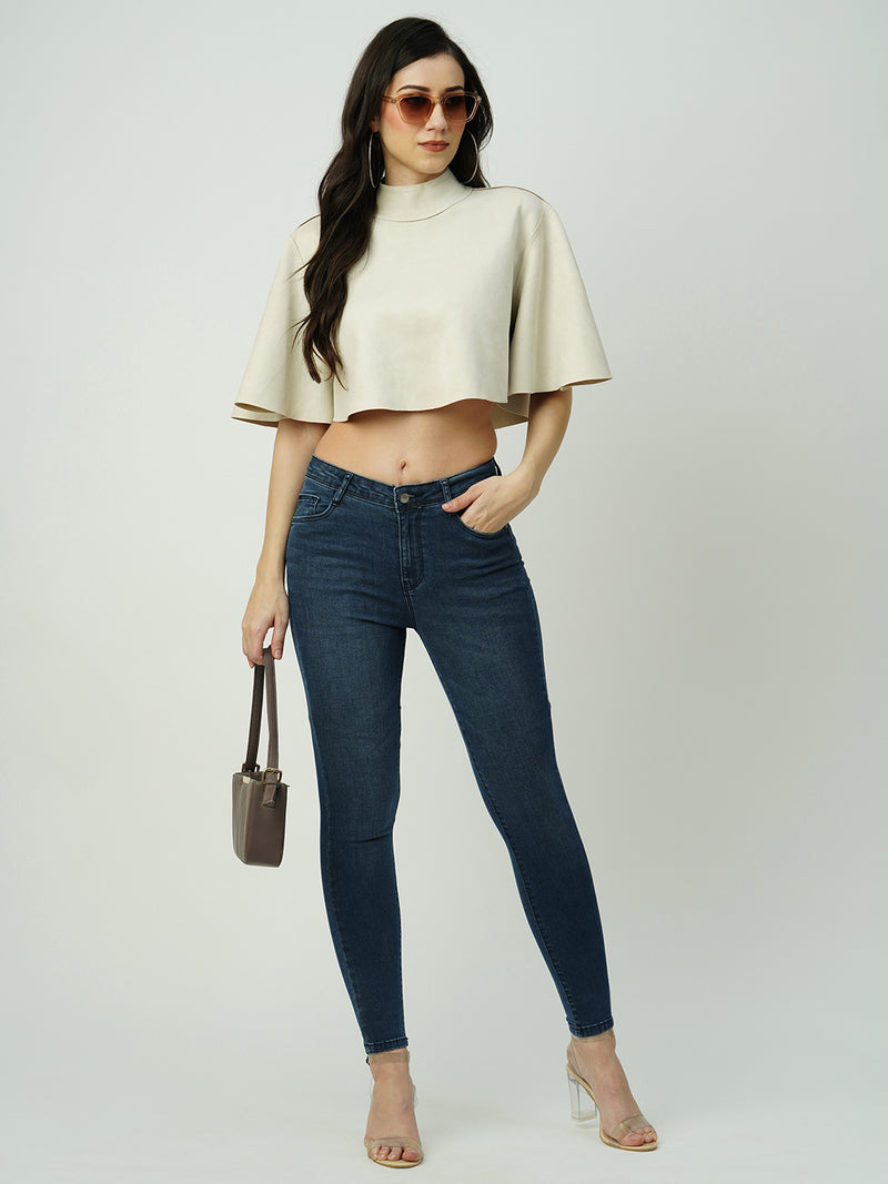 Women Dark Blue High Rise Skinny Jeans