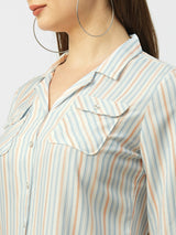 Women Multi Striped Three-Quarter Sleeves Shirts