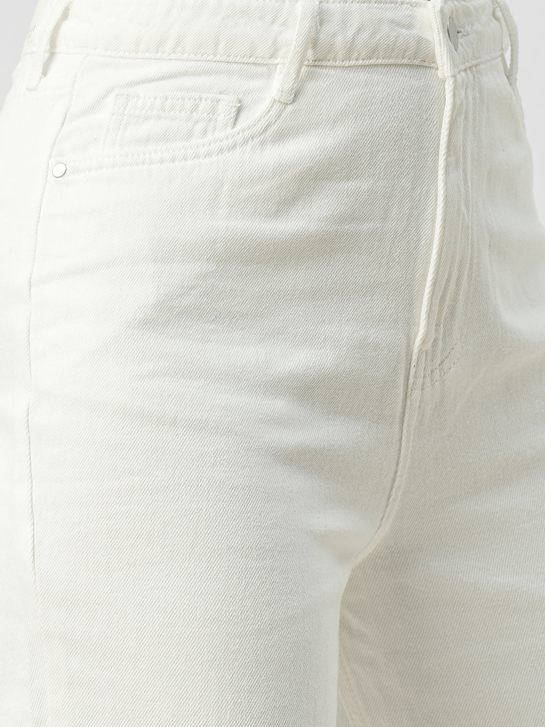 Women White High-Rise Mom Fit Jeans