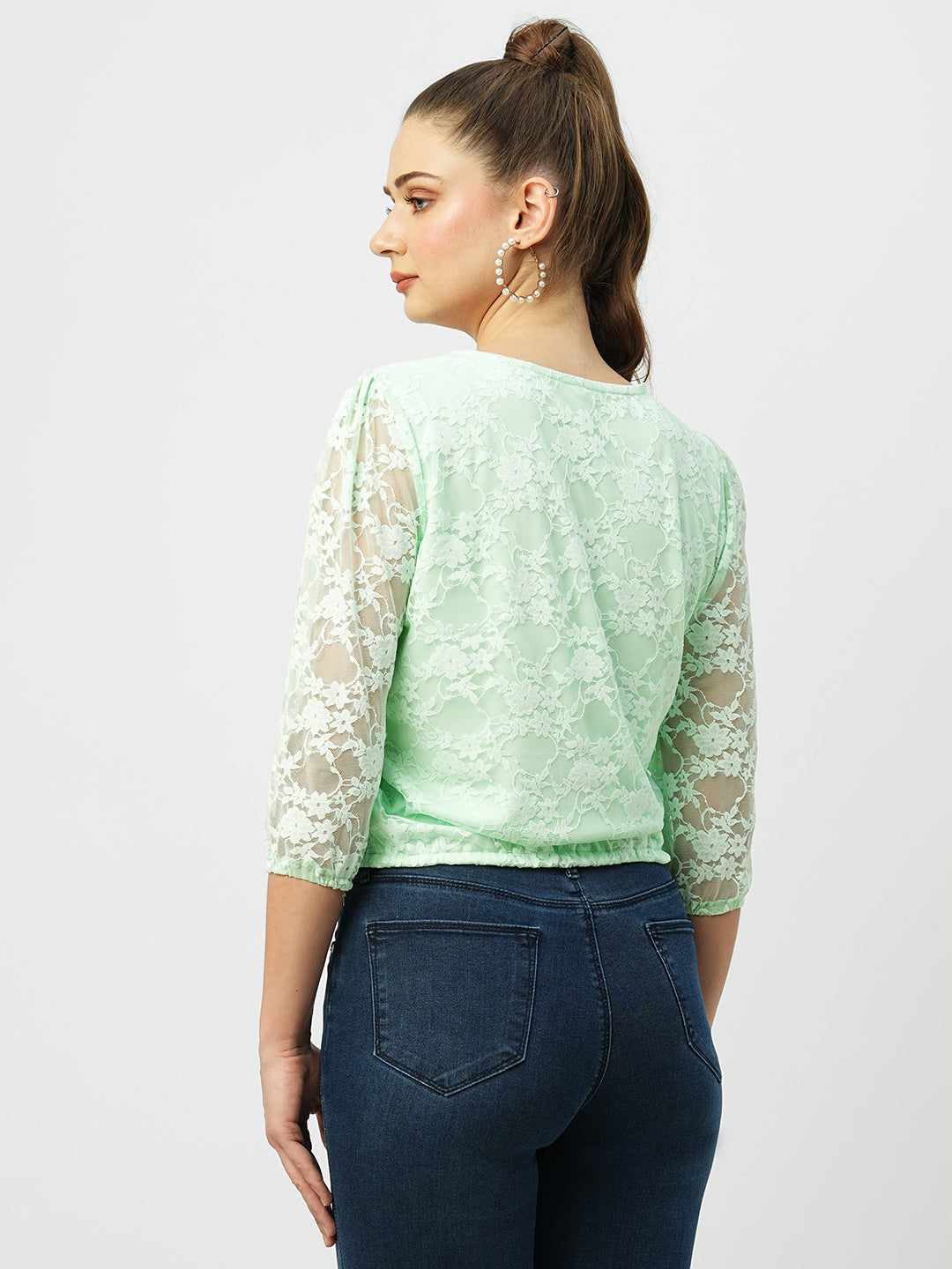 Women Mint Green Crop Top