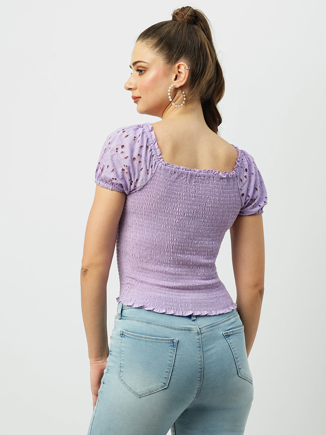 Women Lilac Crop Top