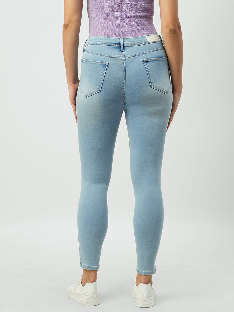 Women Mid Blue Mid Rise Skinny Jeans