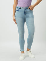 Women Mid Blue Mid Rise Skinny Jeans