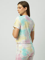 Women Multi Tie & Dye Tie & Dye Short Sleeves T-Shirts