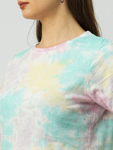 Women Multi Tie & Dye Tie & Dye Short Sleeves T-Shirts