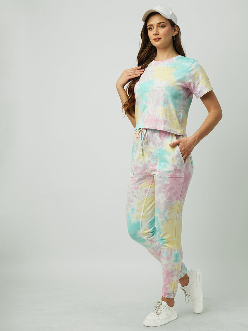 Women Multi Tie & Dye Tie & Dye Short Sleeves T-Shirts