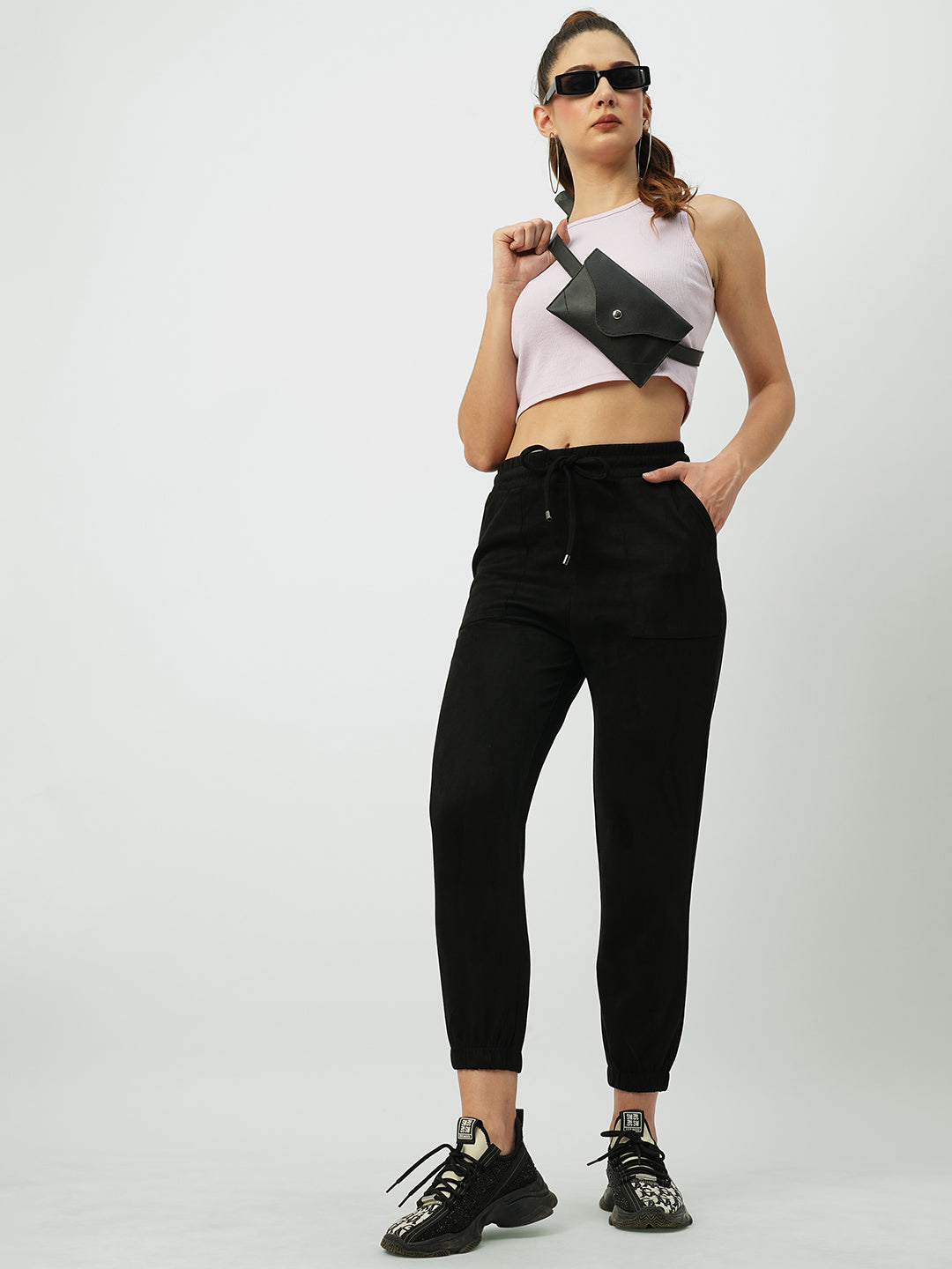 Black High-Rise Joggers