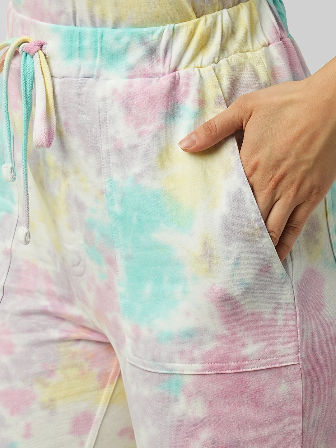 Women Multicolor Tie & Dye High-Rise Joggers