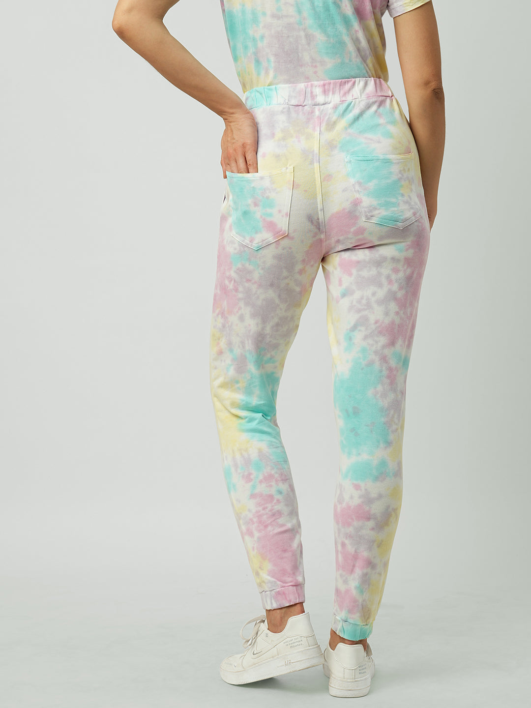 Women Multicolor Tie & Dye High-Rise Joggers