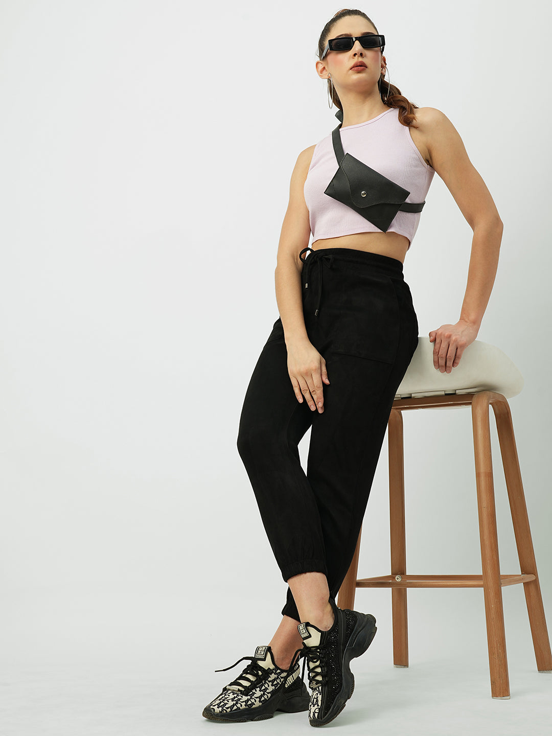 Black High-Rise Joggers