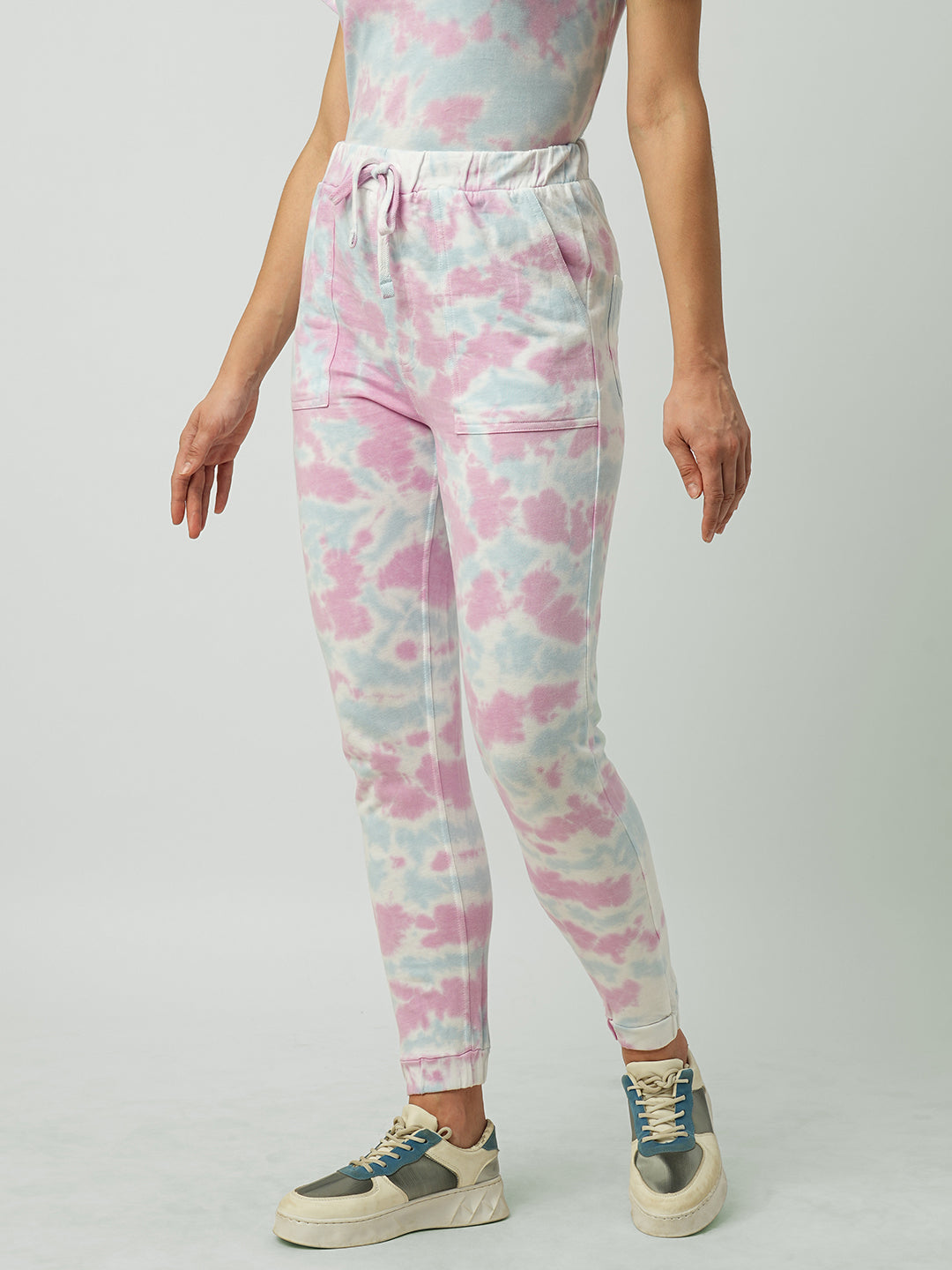 Women Multicolor Tie & Dye High-Rise Joggers