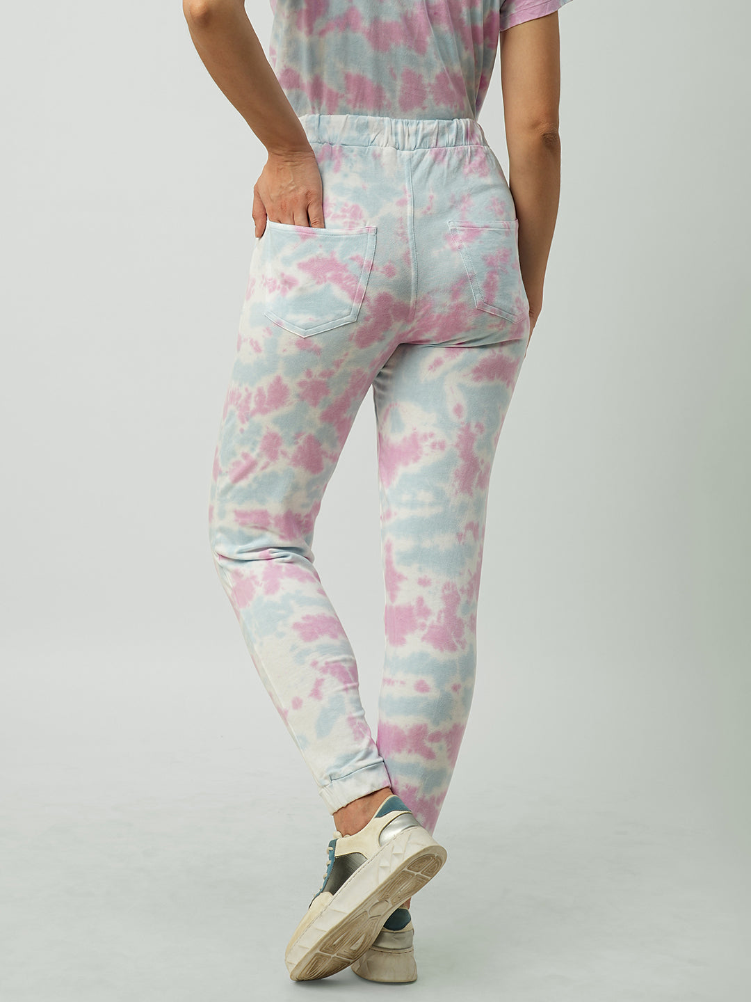 Women Multicolor Tie & Dye High-Rise Joggers