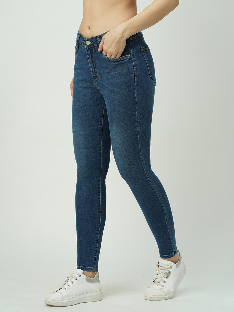Women Blue High Rise Skinny Jeans