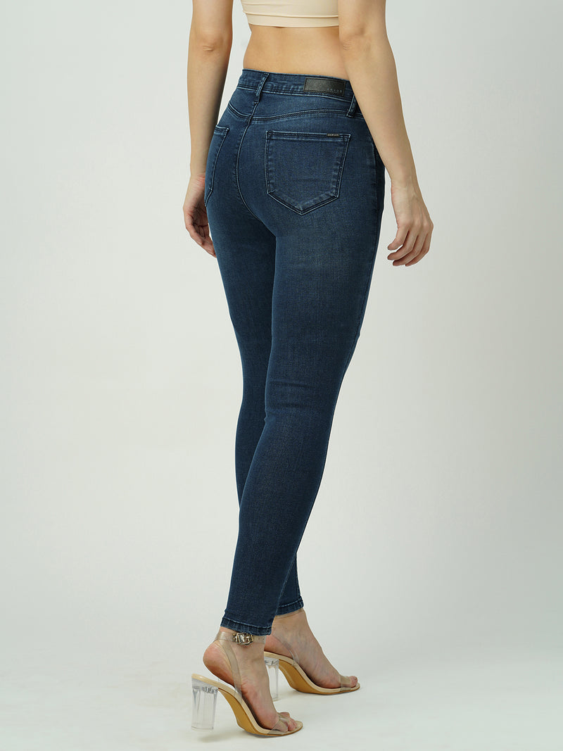 Women Dark Blue High Rise Skinny Jeans