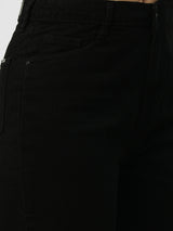 Women Black High Rise Relaxed Straight Fit