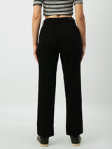 Women Black High Rise Relaxed Straight Fit