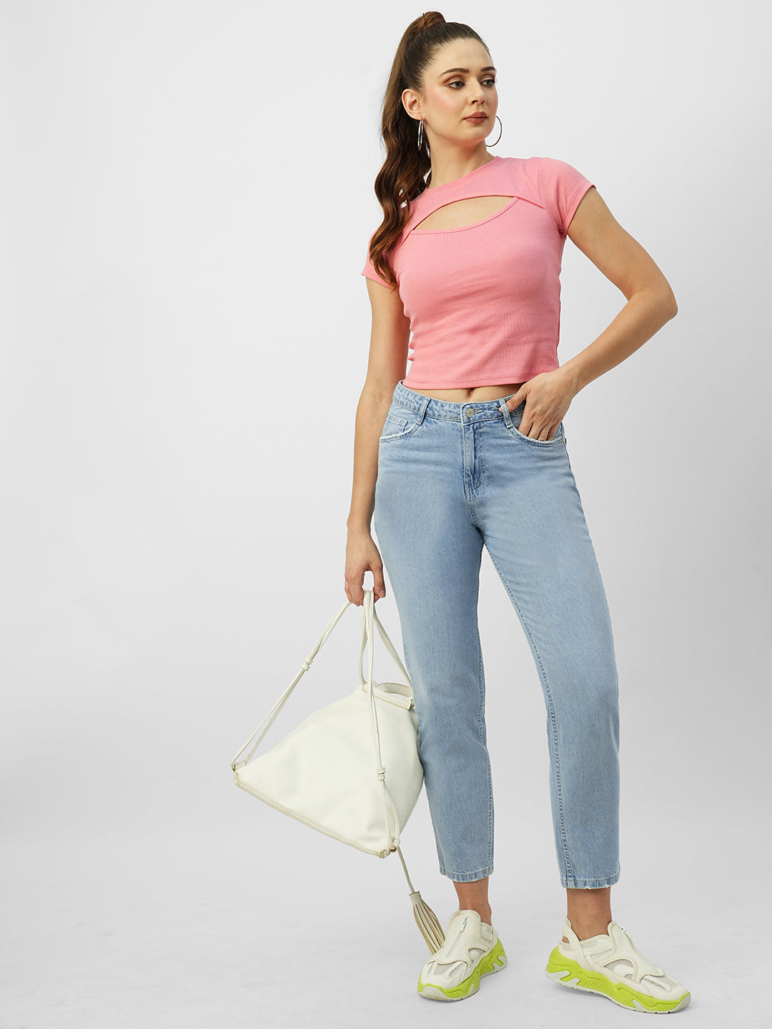 Light Blue Mid-Rise Mom Fit Jeans