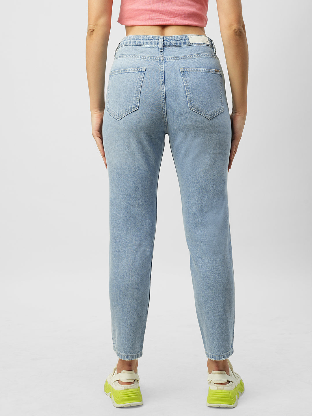 Light Blue Mid-Rise Mom Fit Jeans