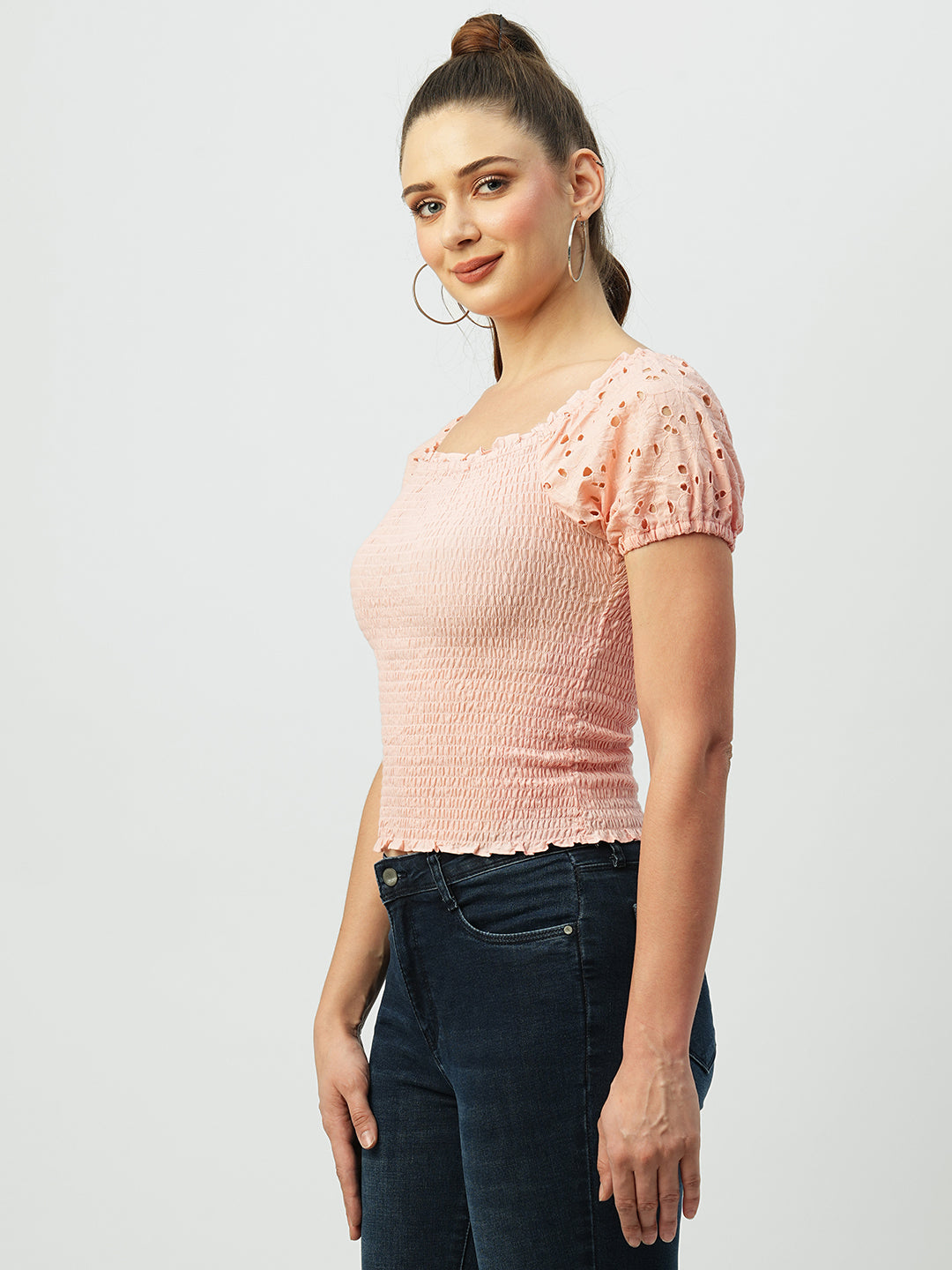 Women Bubble Gum Pink Crop Top