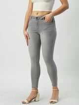 Women Grey Mid Rise Sculpt Fit Jeans