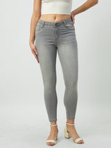 Women Grey Mid Rise Sculpt Fit Jeans