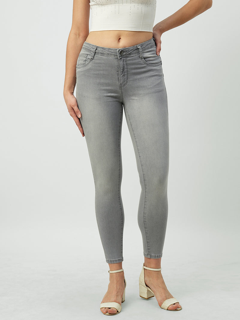 Women Grey Mid Rise Sculpt Fit Jeans
