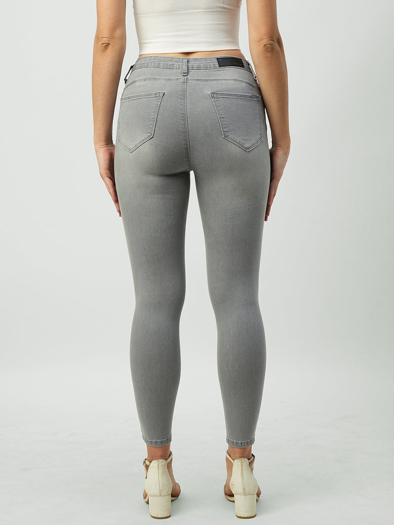 Women Grey Mid Rise Sculpt Fit Jeans