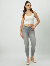 Women Grey Mid Rise Sculpt Fit Jeans