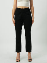 Women Black High Rise Straight Fit Jeans