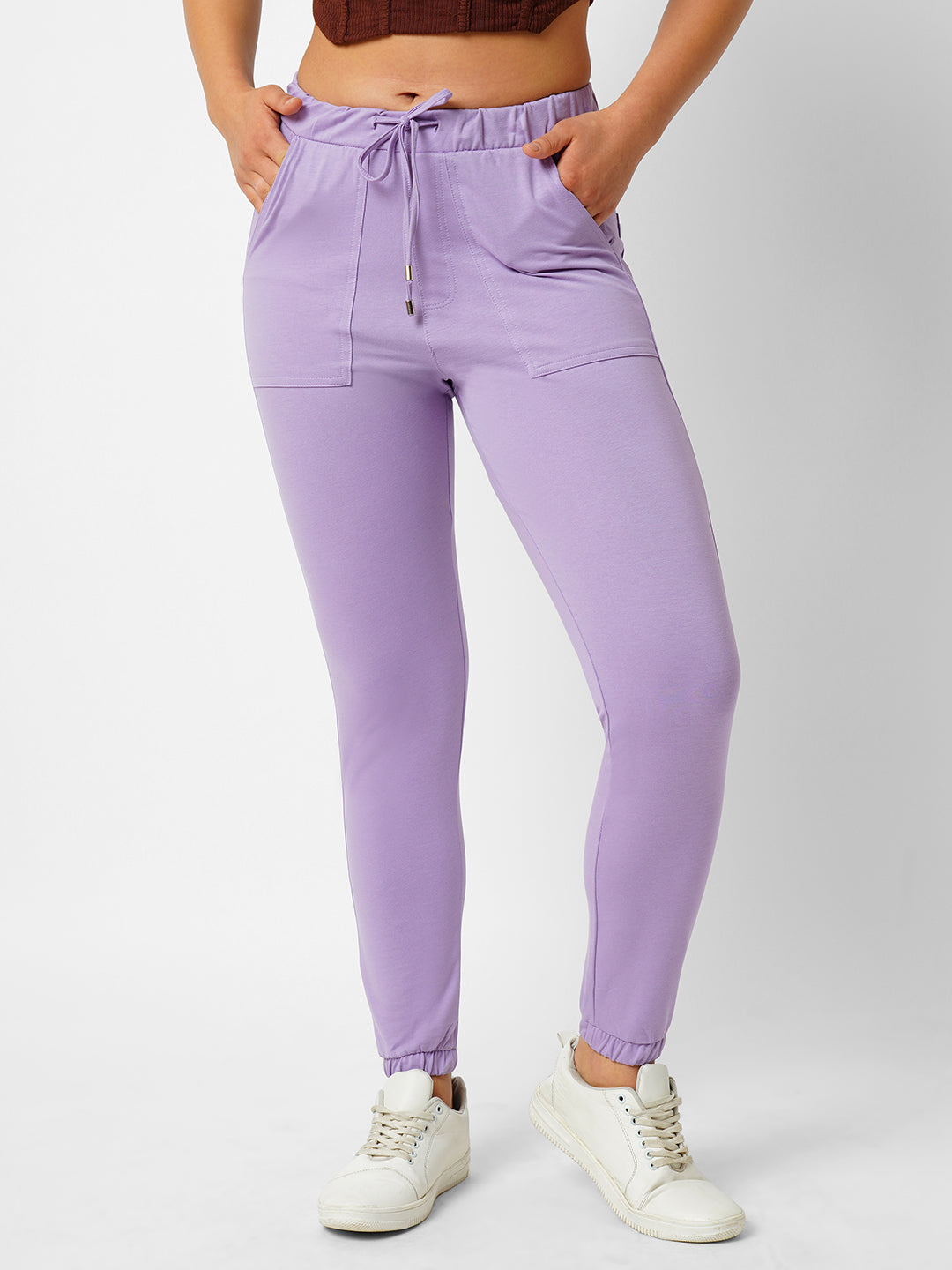 Women Lilac Mid-Rise Athleisure Jogger