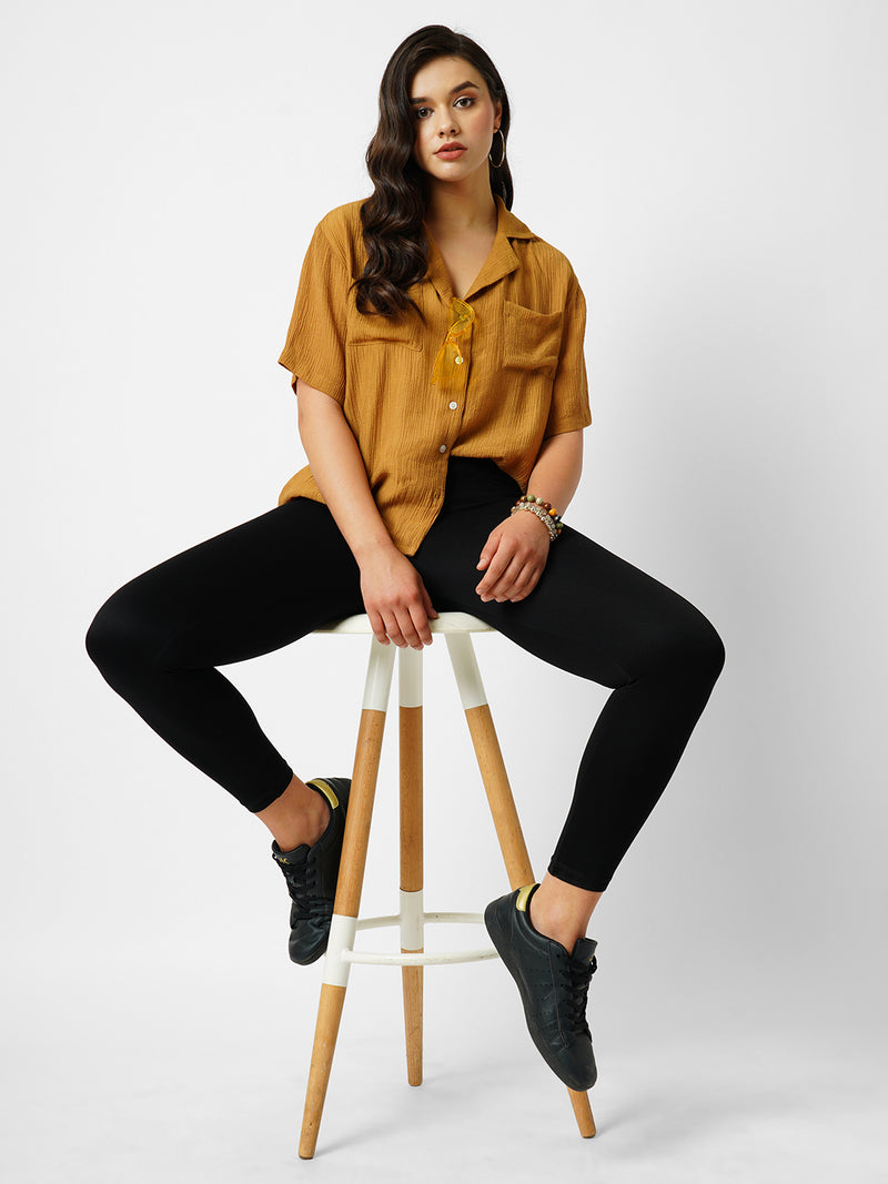 Women Black High Rise Skinny Treggings