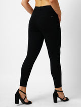 Women Black Solid Jeggings