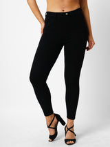 Women Black Solid Jeggings