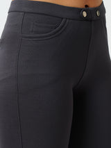 Women Charcoal Mid Rise Skinny Treggings